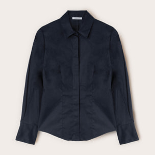 Motivi - Camicia in popeline di cotone - Blu