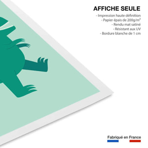 Affiche enfant dino music  Affiche seule