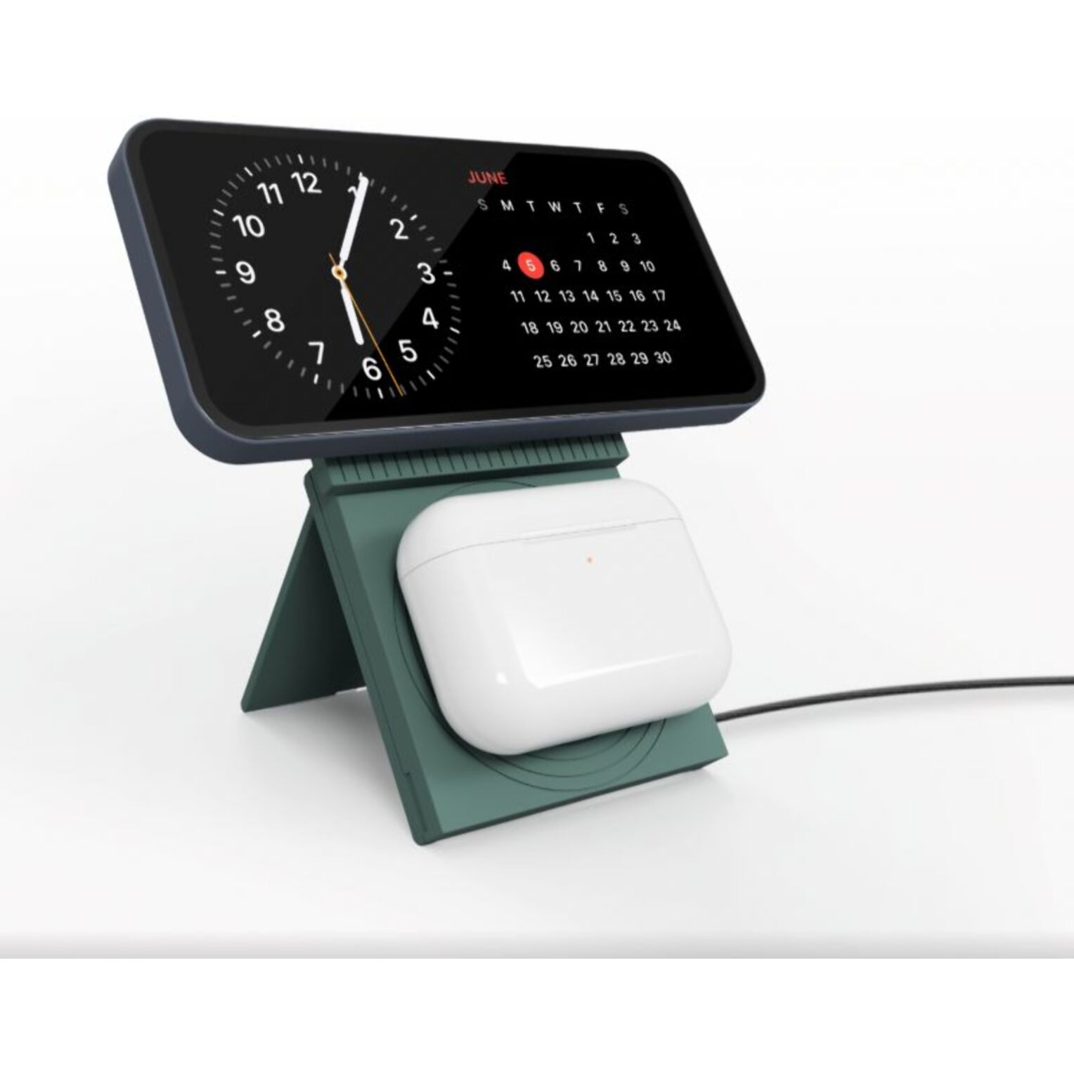 Chargeur CASYX sans fil 2en1 fast charge Qi2 USB C vert