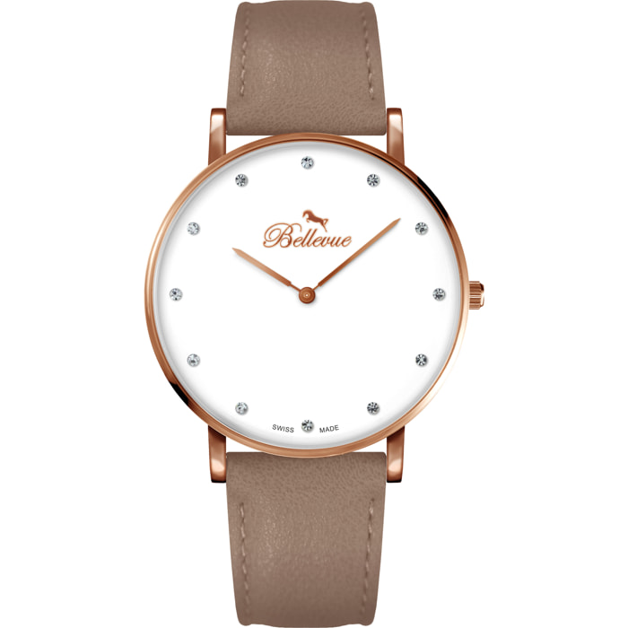 Reloj Bellevue B.53 Mujer Analogico Cuarzo con Correa de Piel sintetica