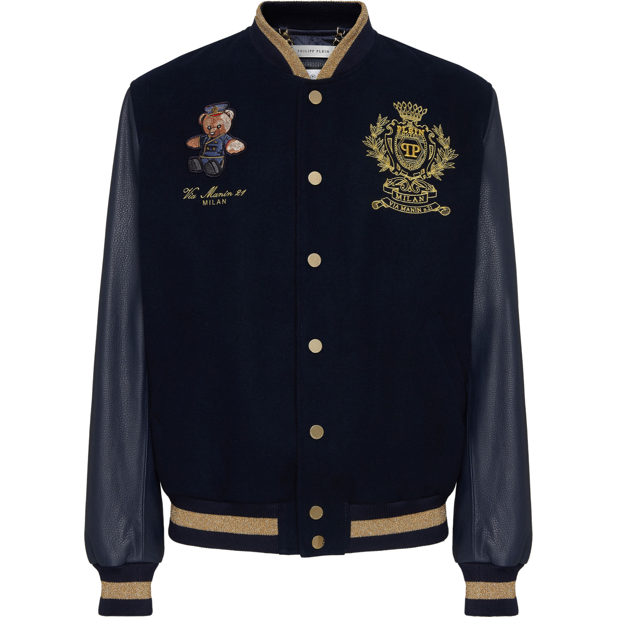PHILIPP PLEIN Leather Bomber TEDDY
