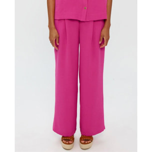 Pantaloni in maglia stropicciata a gamba dritta