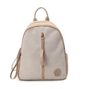 Mochila de piel beige