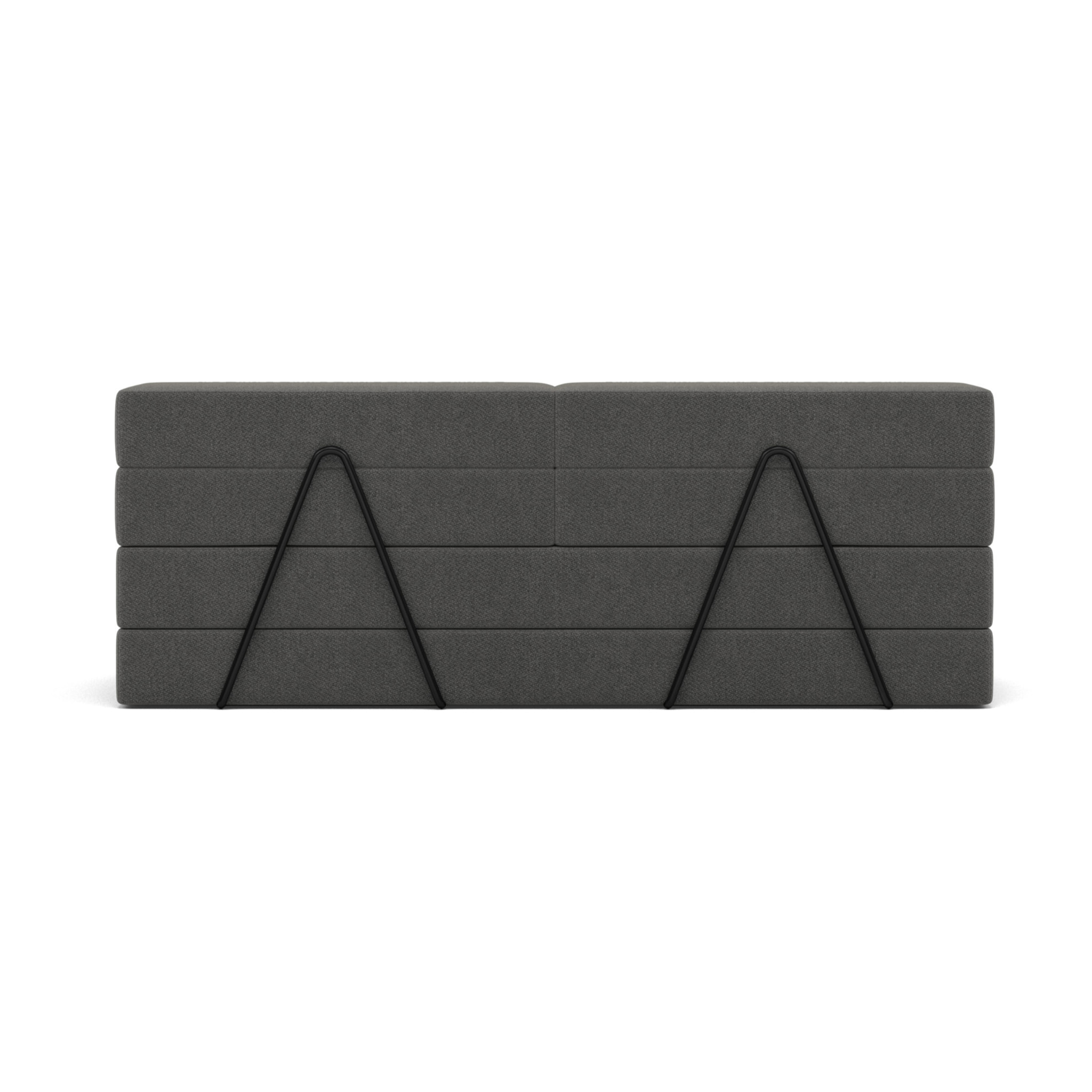 Astral - Canapé 3 places convertible en velours texturé - Gris