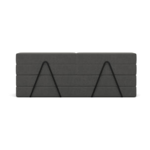 Astral - Canapé 3 places convertible en velours texturé - Gris