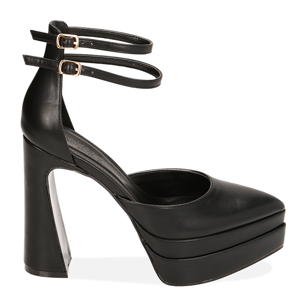 Zapato de Salon con Plataforma negro, Tacco 12,5 cm