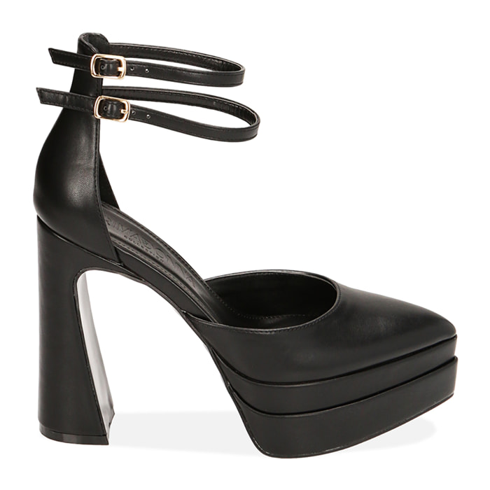 Zapato de Salon con Plataforma negro, Tacco 12,5 cm