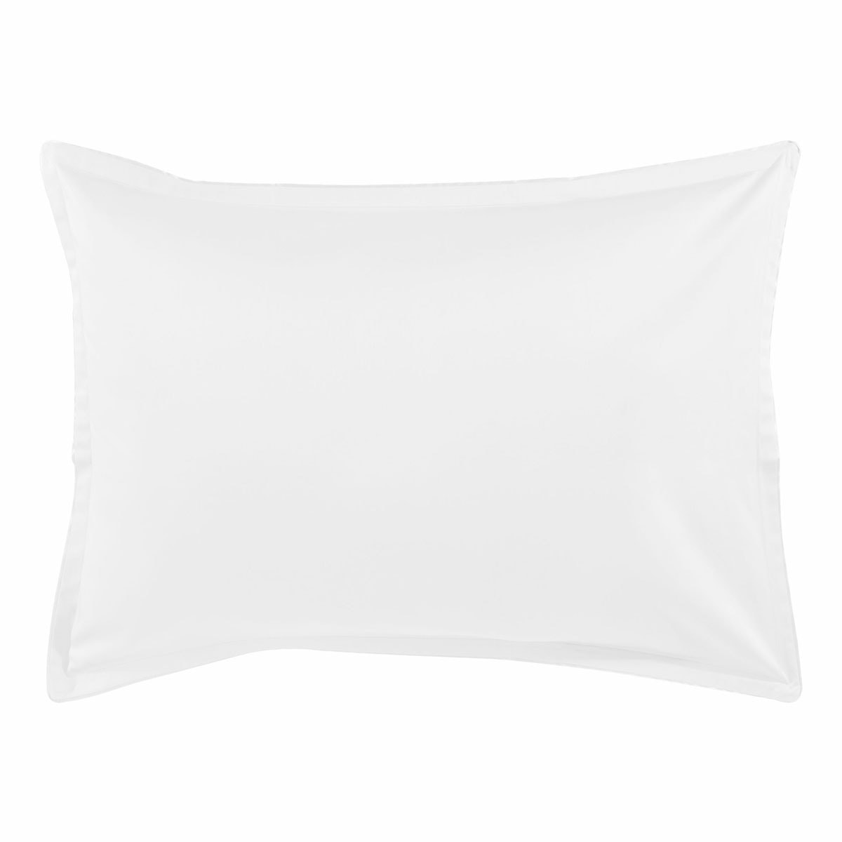 Taie d'oreiller unie en satin de coton, TEOPHILE, Blanc Neige