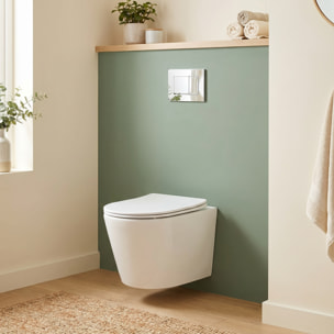 Swiss Aqua Technologies WC suspendu Infinitio sans bride et fixations invisibles + abattant frein de chute (SATINF010RREXP)