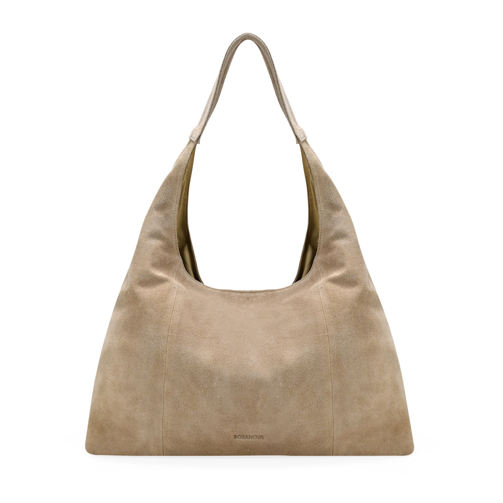 Bolso de hombro arena serraje piel