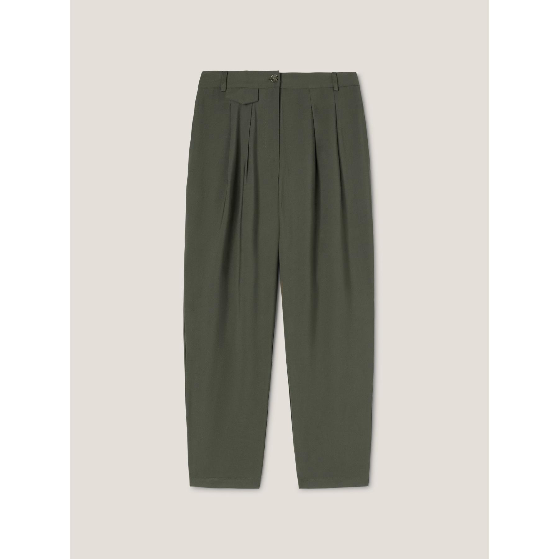 Motivi - Pantalones vaporosos con pinzas - Verde