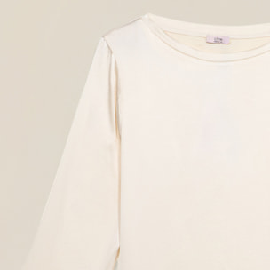 Oltre - Blusa in raso di viscosa stretch - Bianco