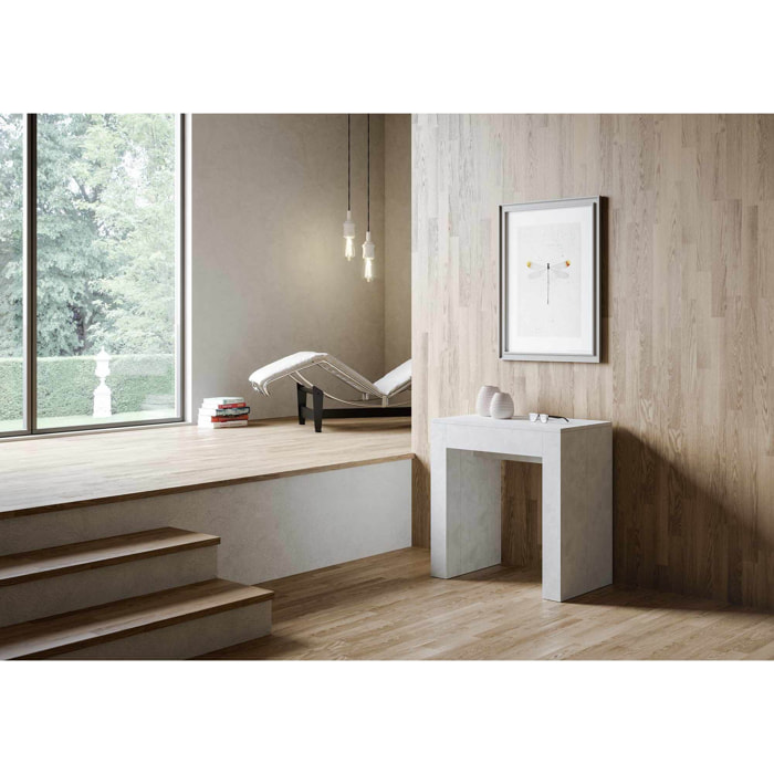 Consolle allungabile 78x47/299 cm Allin Bianco Spatolato allunghe interne