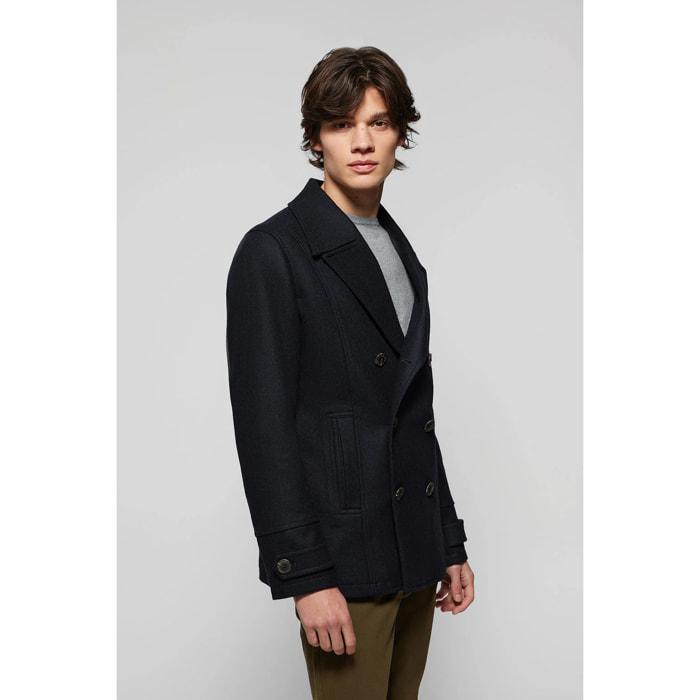 Cappotto lupo di mare Calum blu marino con dettagli Polo Club