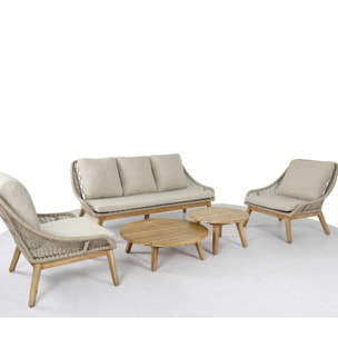 Salon de jardin en acacia - 5 places - DANAO