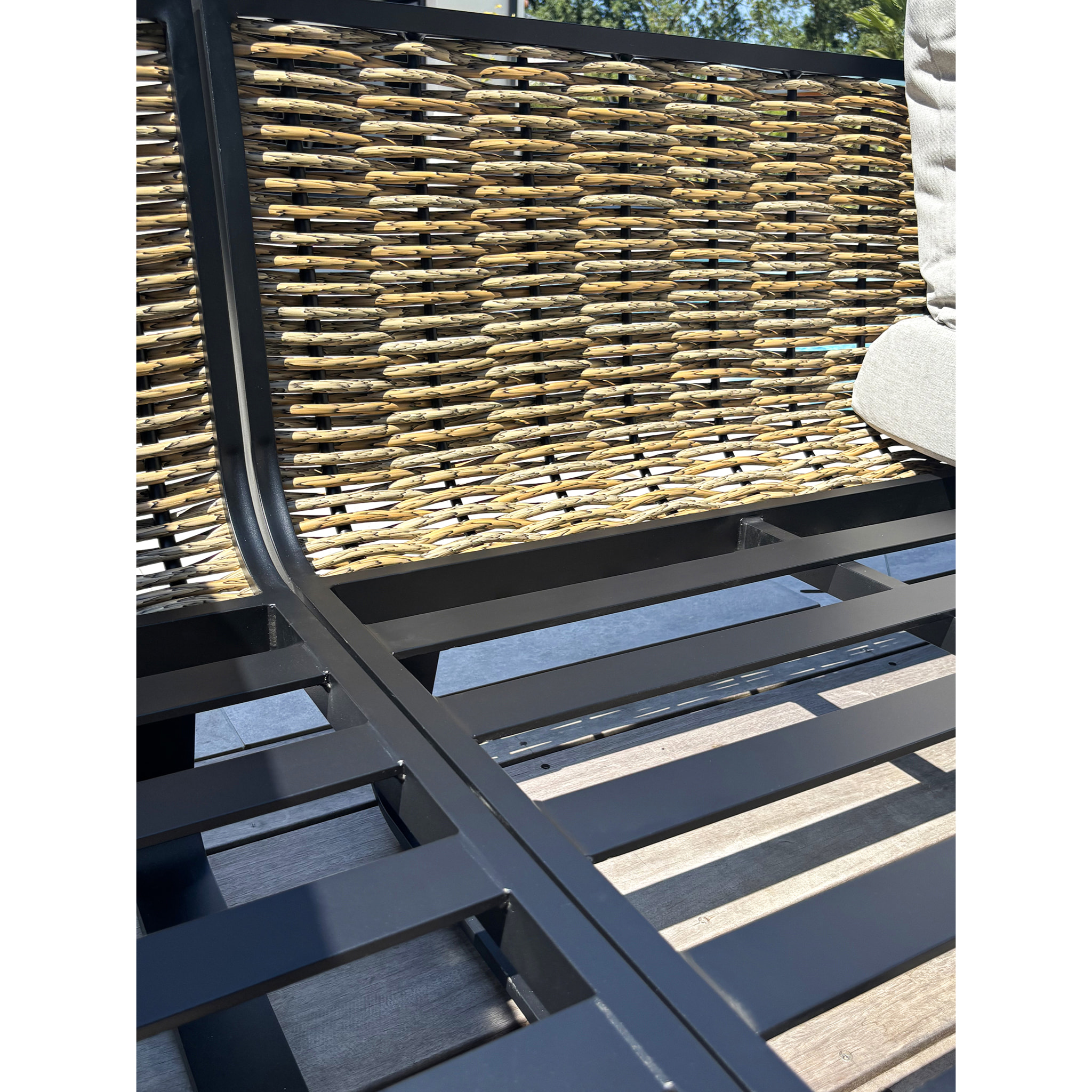 KUMLA - Salon de jardin bas 6 places - Noir