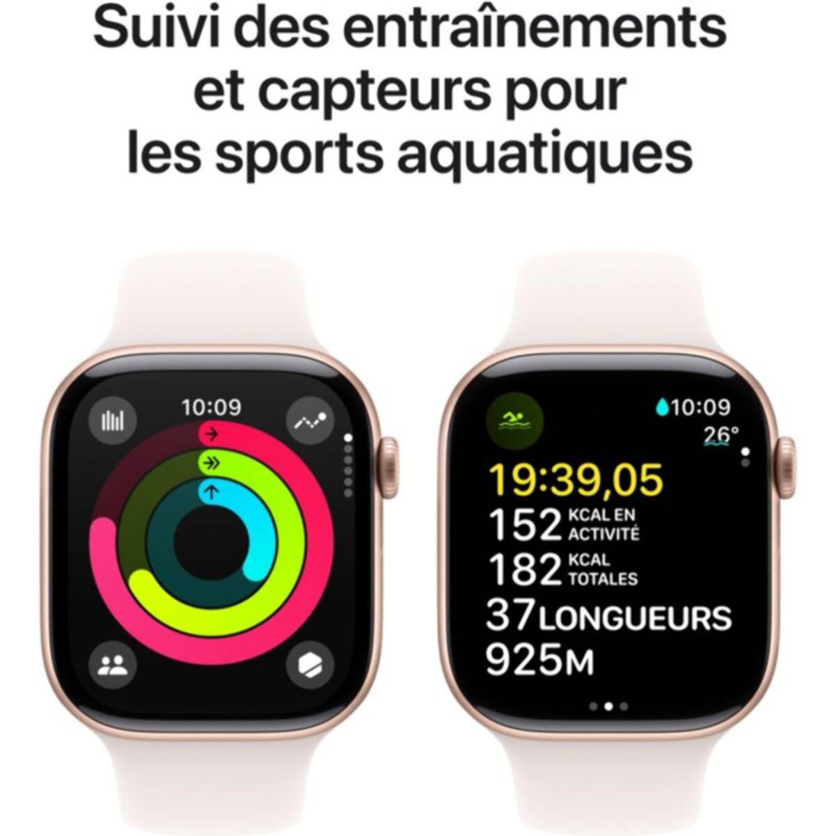 Montre connectée APPLE WATCH Serie 10 42mm Alu/Or Rose M/L