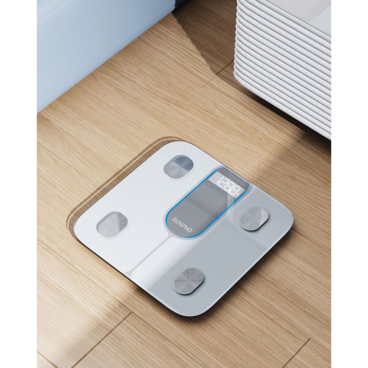 Pèse personne connecté RENPHO Elis 1C Verre Trempé, Bluetooth, Max. 180 kg, Connecté, 13 Données Corporelles