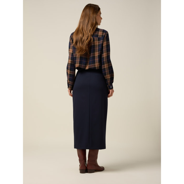 Oltre - Gonna tubino a portafoglio - Blu