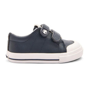 Sneakers per neonati con punta larga e design ecologico  navy