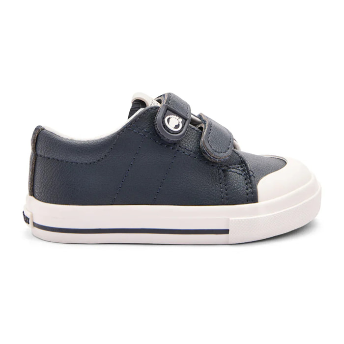 Sneakers per neonati con punta larga e design ecologico  navy