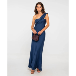 Vestido largo con escote asimétrico