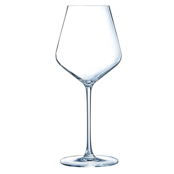 6 verres à vin rouge 47cl Ultime - Cristal d'Arques - Verre ultra transparent moderne