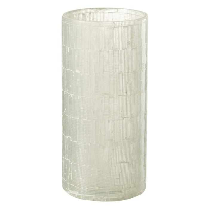 J-Line vase Mosaique - verre - gris clair - medium - 30 cm de hauteur