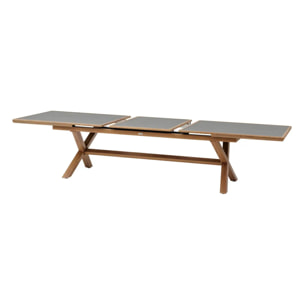 Table de jardin extensible "Axiome" graphite & honey 12 places en aluminium