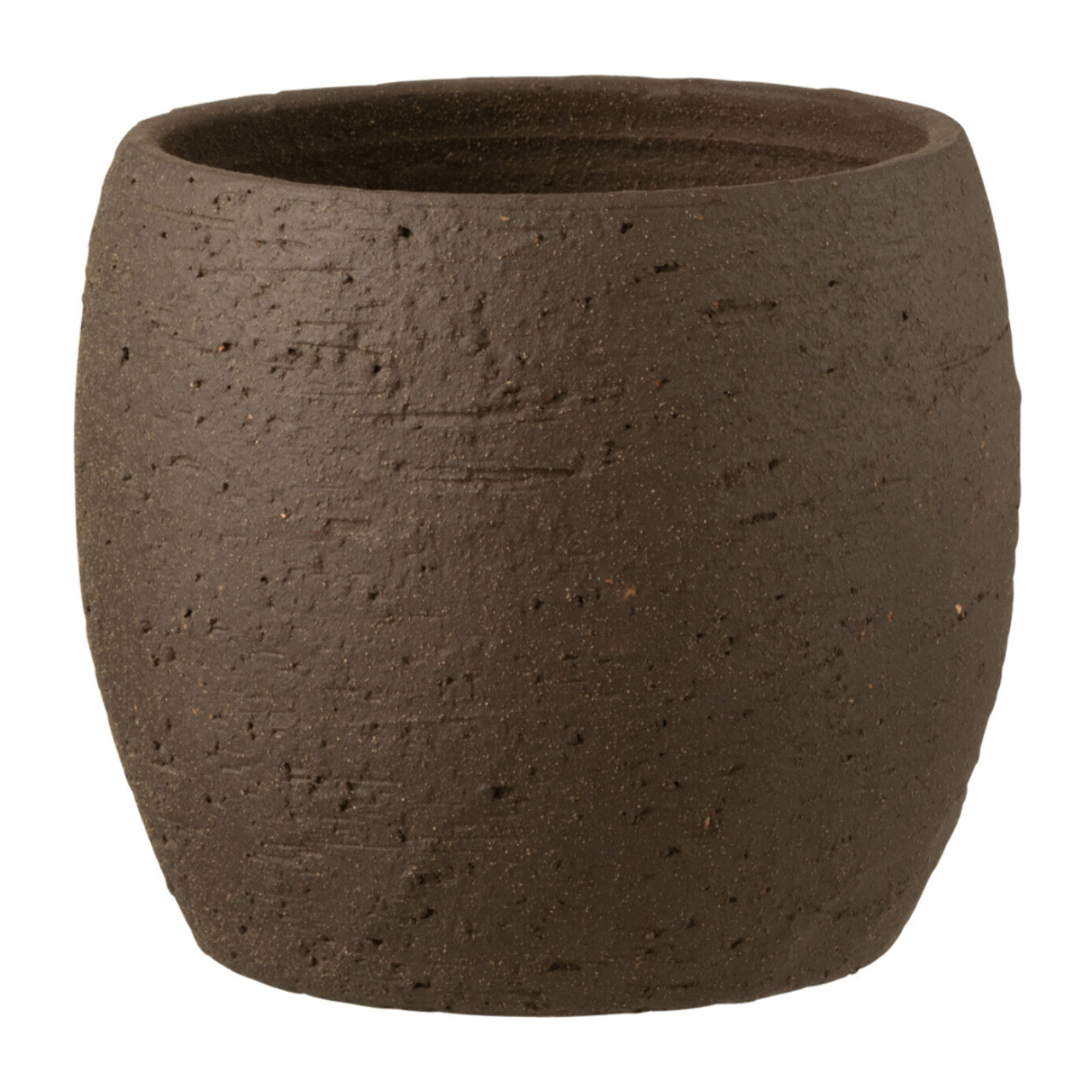 J-Line cache-pot Enya - céramique - marron - medium - Ø 24 cm