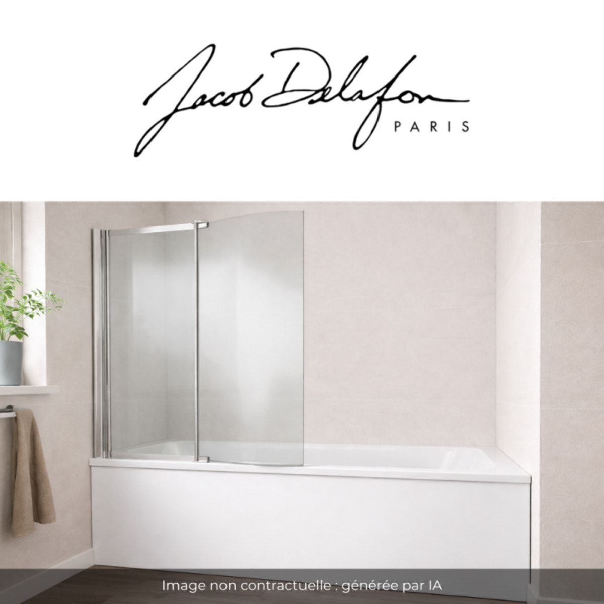 Tablier frontal baignoire rectangulaire + pare bain, blanc brillant Installation en niche