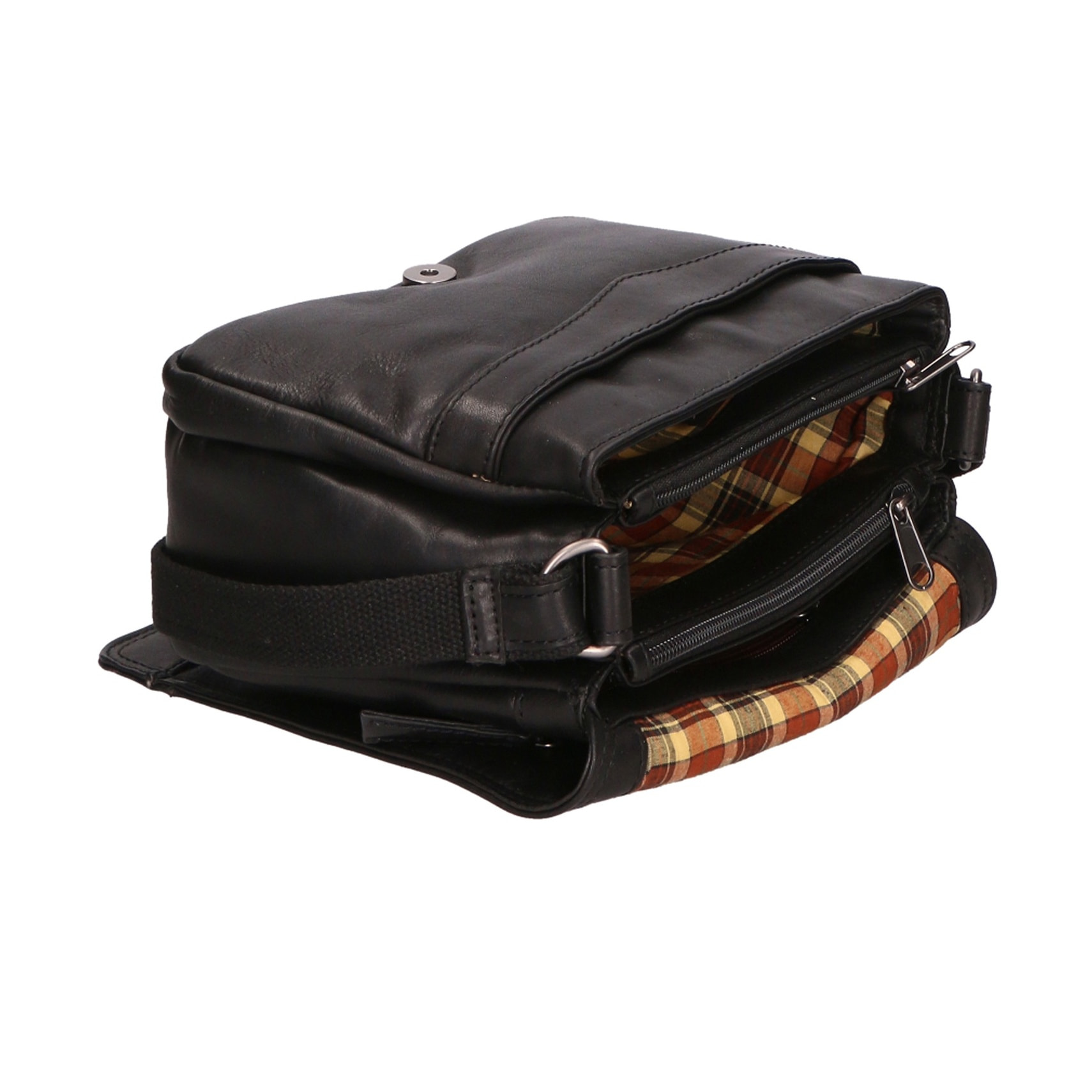 Borsa a tracolla unisex Made in Italy - Modello False - Vera pelle - 23.0 x 18.0 x 10.0 cm