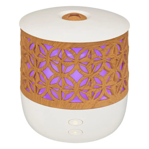 Diffuseur d'huiles essentielles blanc et bois 100ml