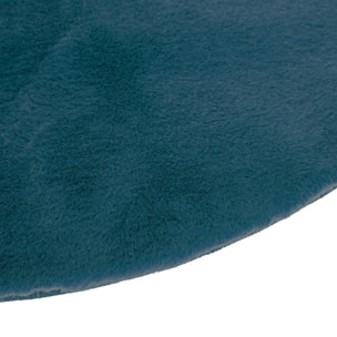 Tapis extra doux - effet fourrure - bleu canard D80 cm