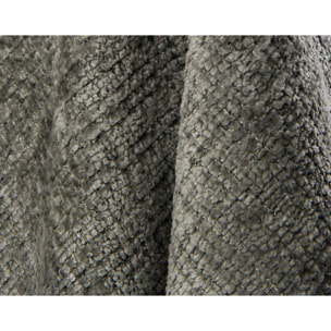 Miro - Canapé d'angle droit 4 places convertible avec coffre en velours texturé - Gris