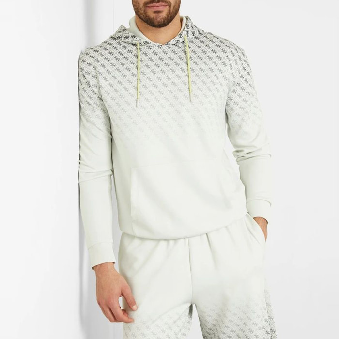 Sweat à capuche Jessen - logo - gris et beige