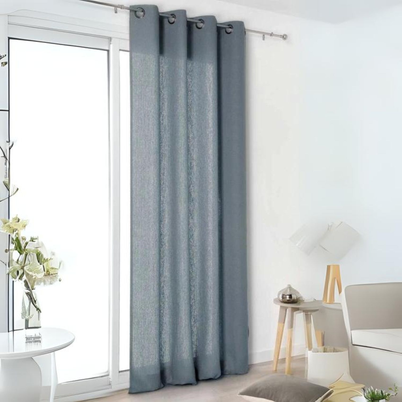 Rideau 'Authentique' en 100% lin - Bleu Foncé