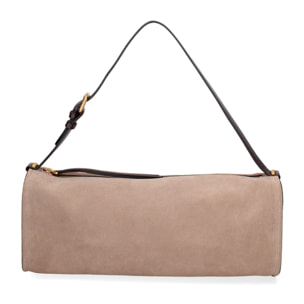 Borsa a spalla da donna Made in Italy - Valoria Chic - Pelle scamosciata - 35.0 x 14.0 x 10.0 cm