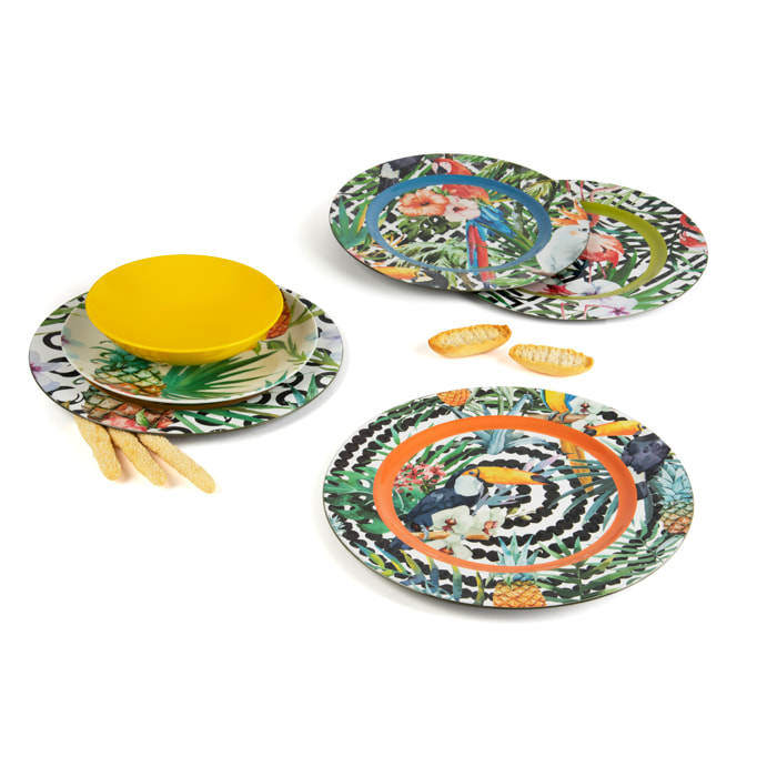 Set de 6 assiettes de présentation 33 cm – Excelsa Tropical Chic, Plastique multicolore