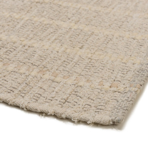 SACHA - Tapis rectangulaire 160x230cm en coton recyclé couleur ivoire