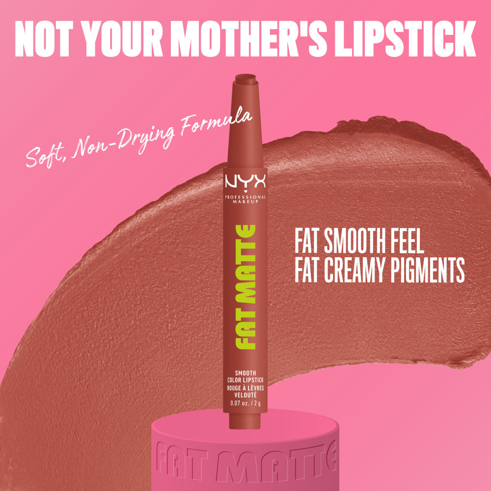 NYX Professional Makeup Fat Matte Rouge à Lèvres Mat Crémeux Rose Robe