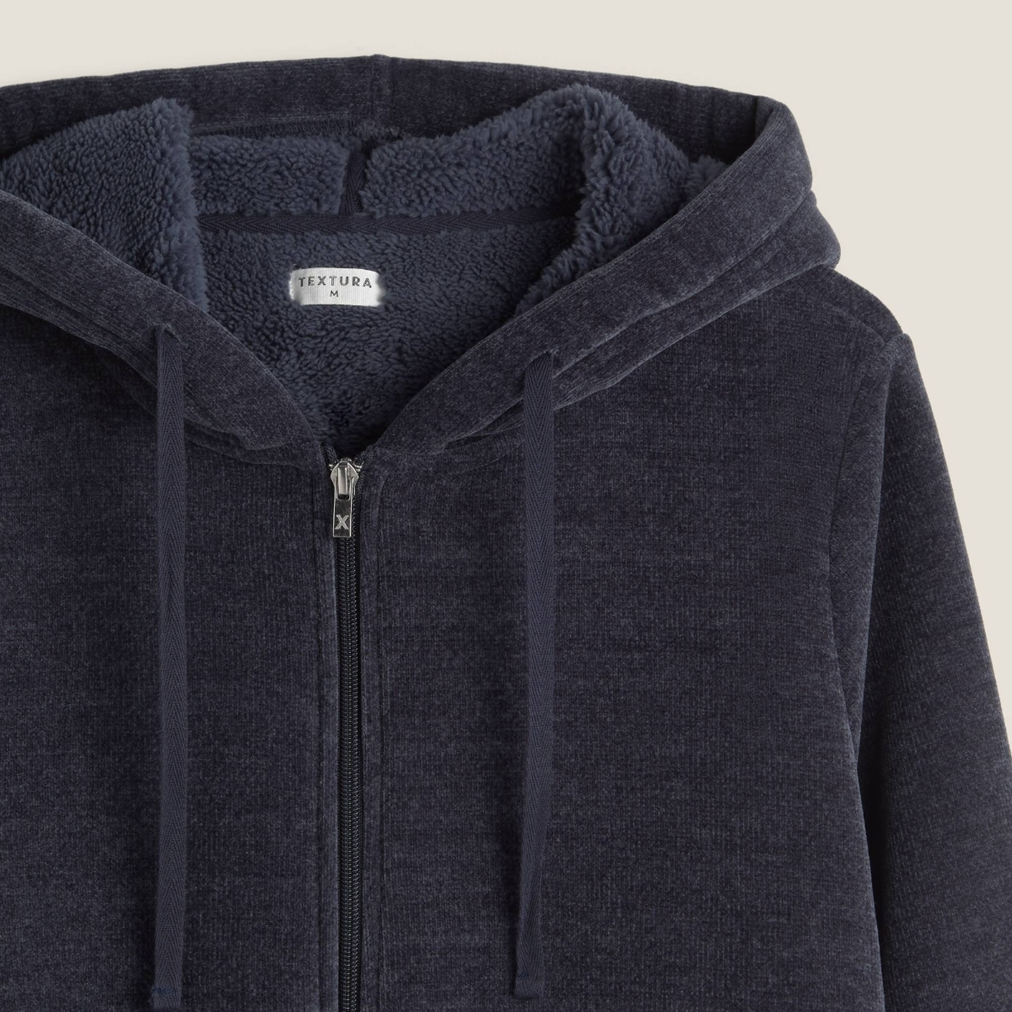 Chaqueta de chenilla con borreguito Esti color azul oscuro Poliéster