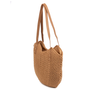 Benetutti Bolso de hombro Mujer. Tejido Algodón Crochet.