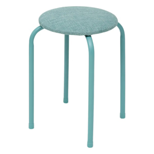 Tabouret Flexy Plus vert céladon en tissu chiné