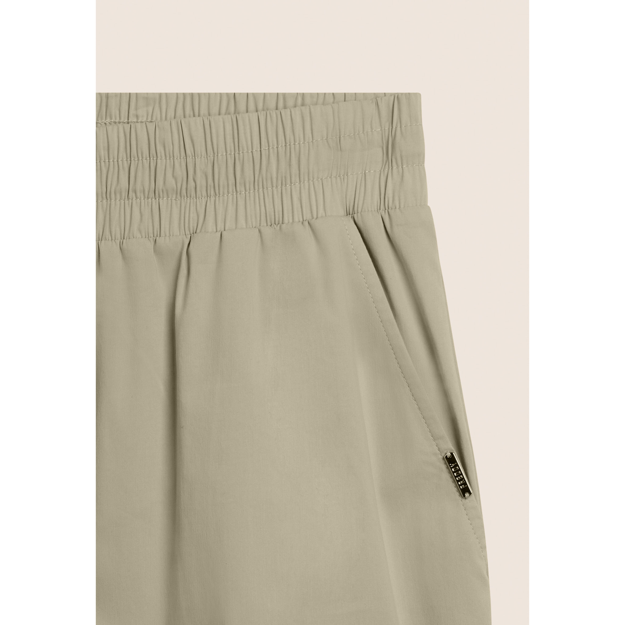 Pantaloni Cropped in Popeline elasticizzato