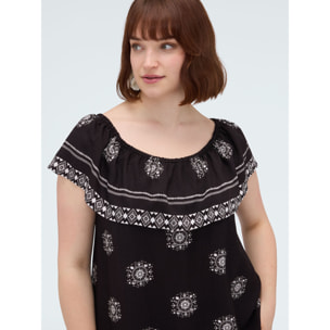 Fiorella Rubino - Vestito Chill off-shoulder in viscosa - Nero