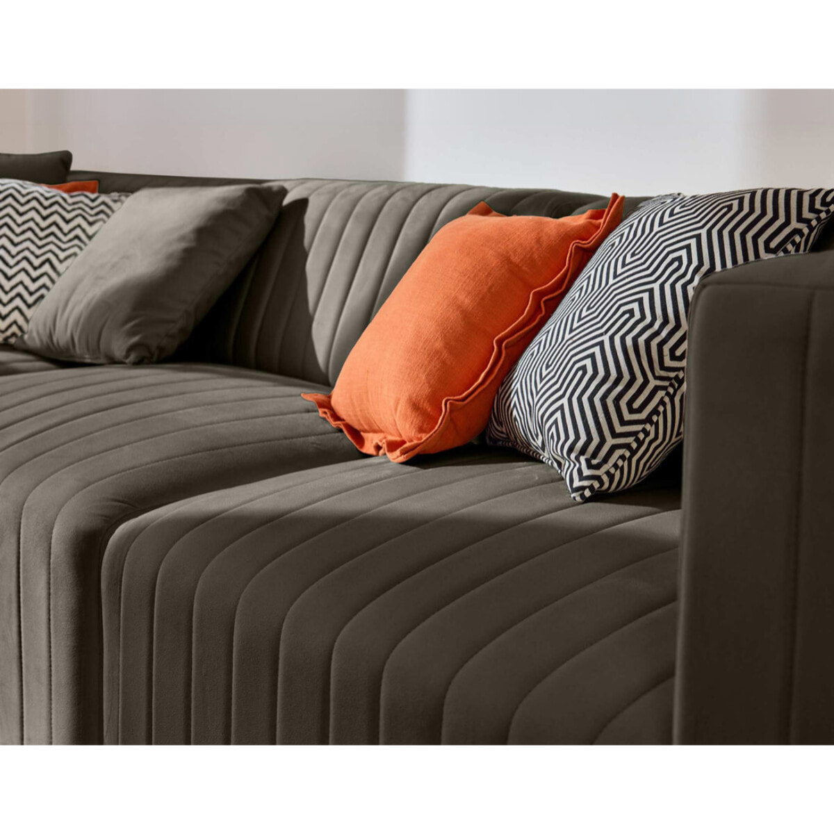 Nova - canapé modulable 3 places - en velours - Gris