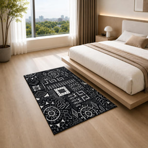 Tapis salon et chambre tissé motif ethnique VEJO