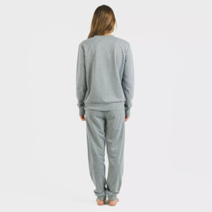 Pantalón largo básico deportivo gris claro