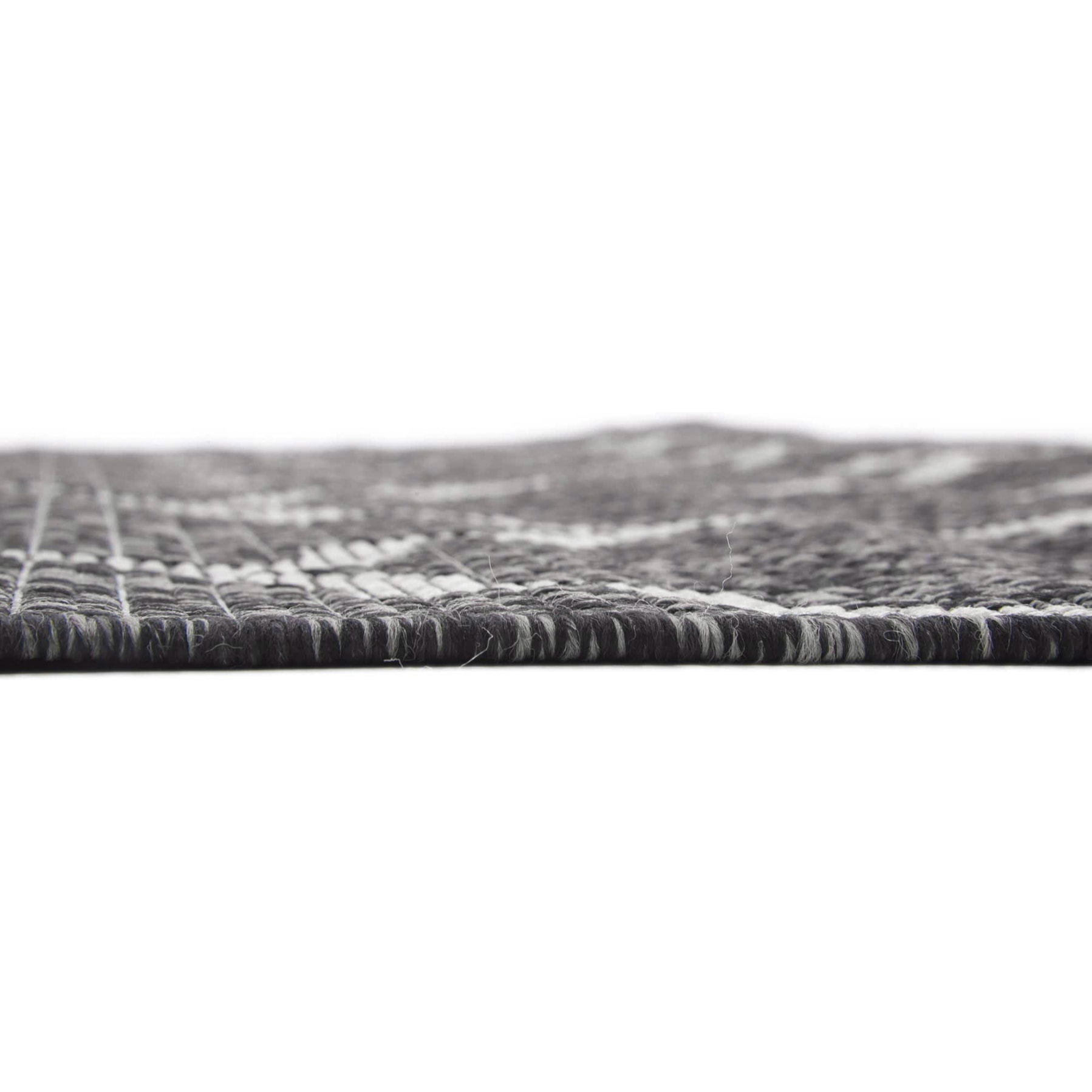 Moa- tapis d'extérieur anthracite à motif blanc